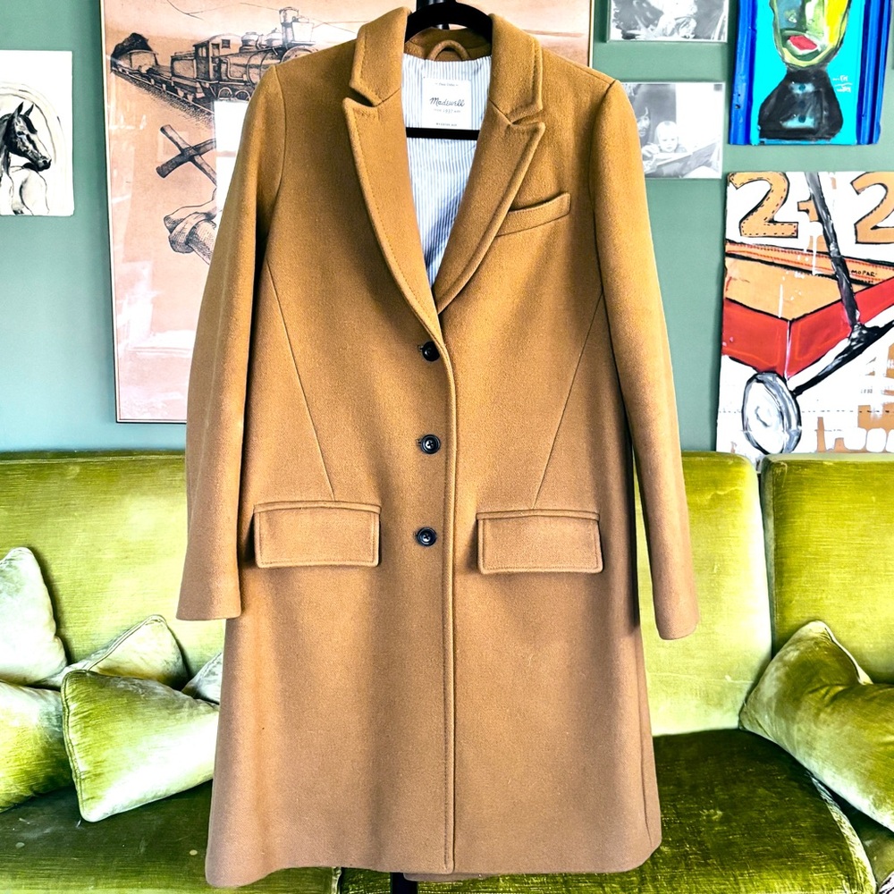 Madewell Camel Wool Blend Single-Breasted Coat